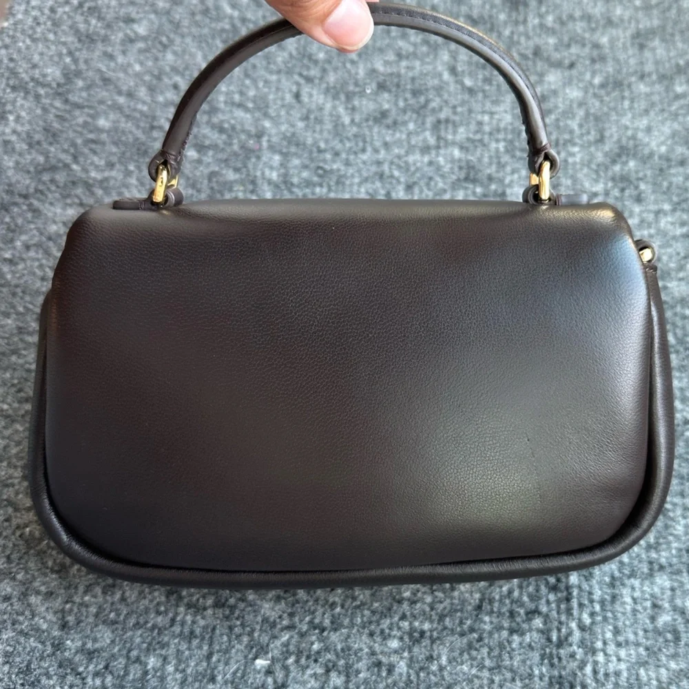 Tory Burch Brown Britten Mini Top Handle Leather Crossbody Bag NWOT - Picture 8 of 10